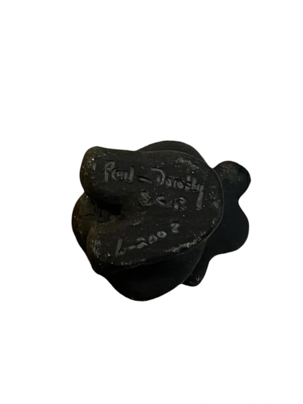 Paul & Dorothy Gutierrez 2002 Mudhead Figurine Santa Clara Pueblo Black Clay 2”